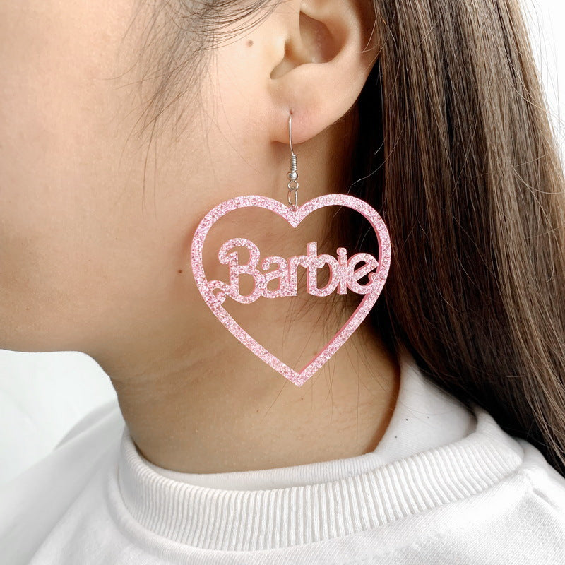 Acrylic hollow letter earrings MIC-NingD041