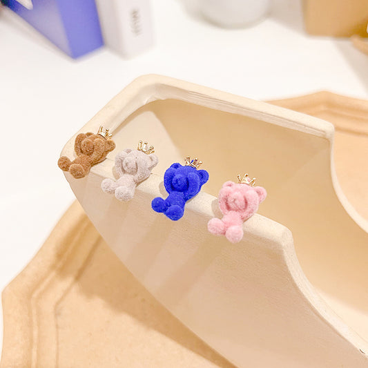 Alloy Cute Plush Bear Earrings MIC-MDD120