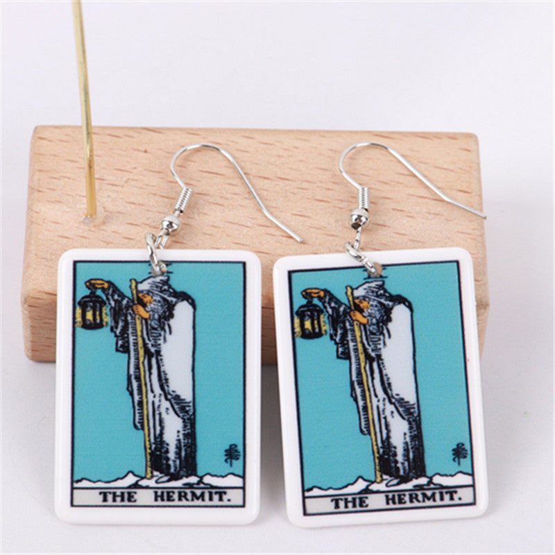 Acrylic Carroll Card Game Chess Card Earrings MIC-ChouD042