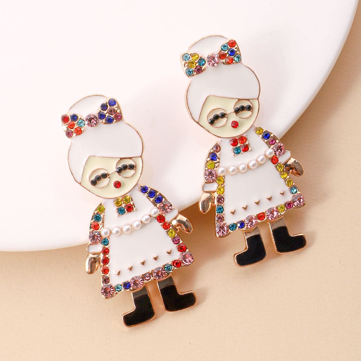 Alloy Christmas Tree Bell Earrings (Minimo de Compra 2) MIC-DWKM006