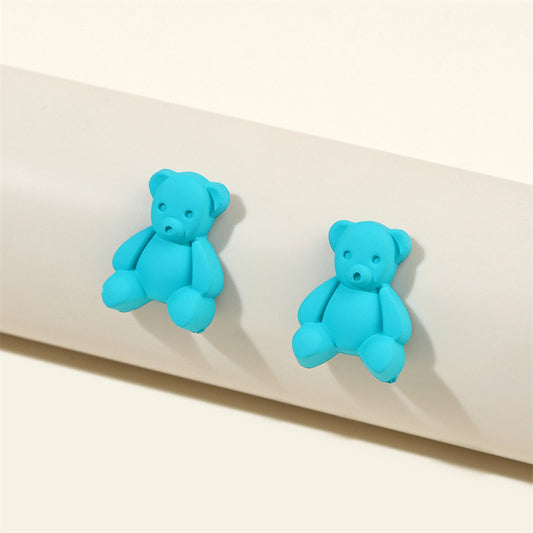 Resin jelly frosted elephant earrings (Minimo de compra 2) MIC-LuoN002