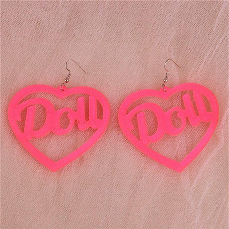 Acrylic Fluorescent Alien Earrings MIC-ChouD015