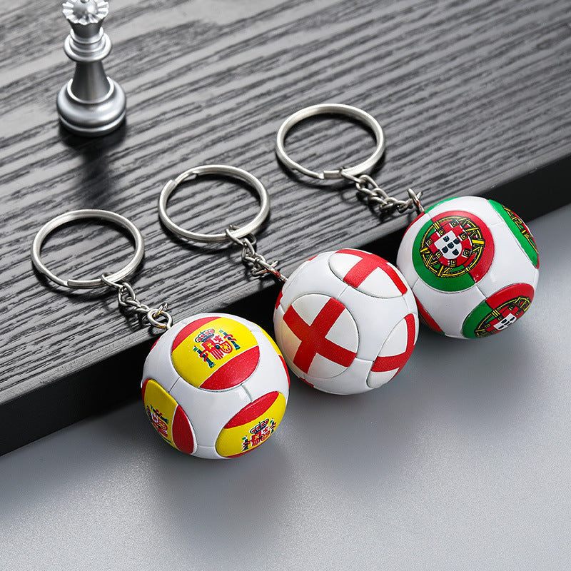 Keychain PVC World Cup Printed Flag Soccer Small Gift Pendant RuiQi002