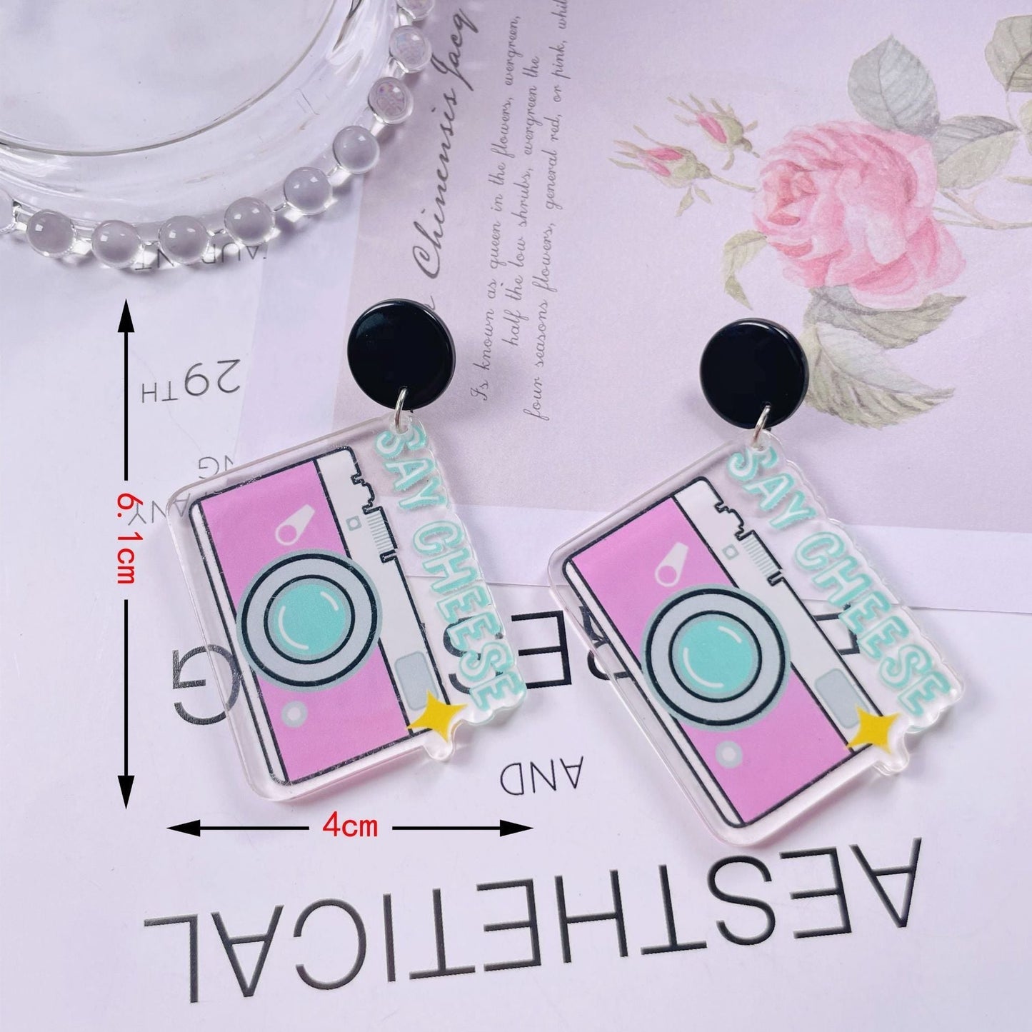 acrylic fun graffiti transparent ice cream earrings Minimo de compra 2 jiayi005