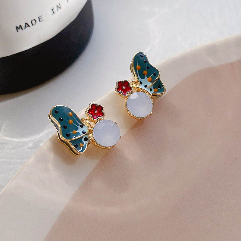 Alloy painted enamel butterfly earrings MIC-SanY002