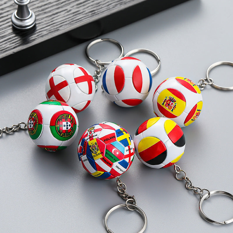 Keychain PVC World Cup Printed Flag Soccer Small Gift Pendant RuiQi002