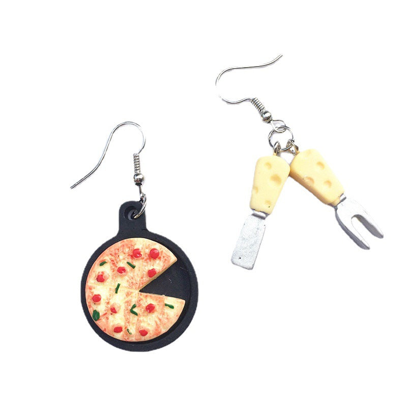 Resin simulation pizza cheese earrings (Minimo de Compra 2) MIC-ChouT028