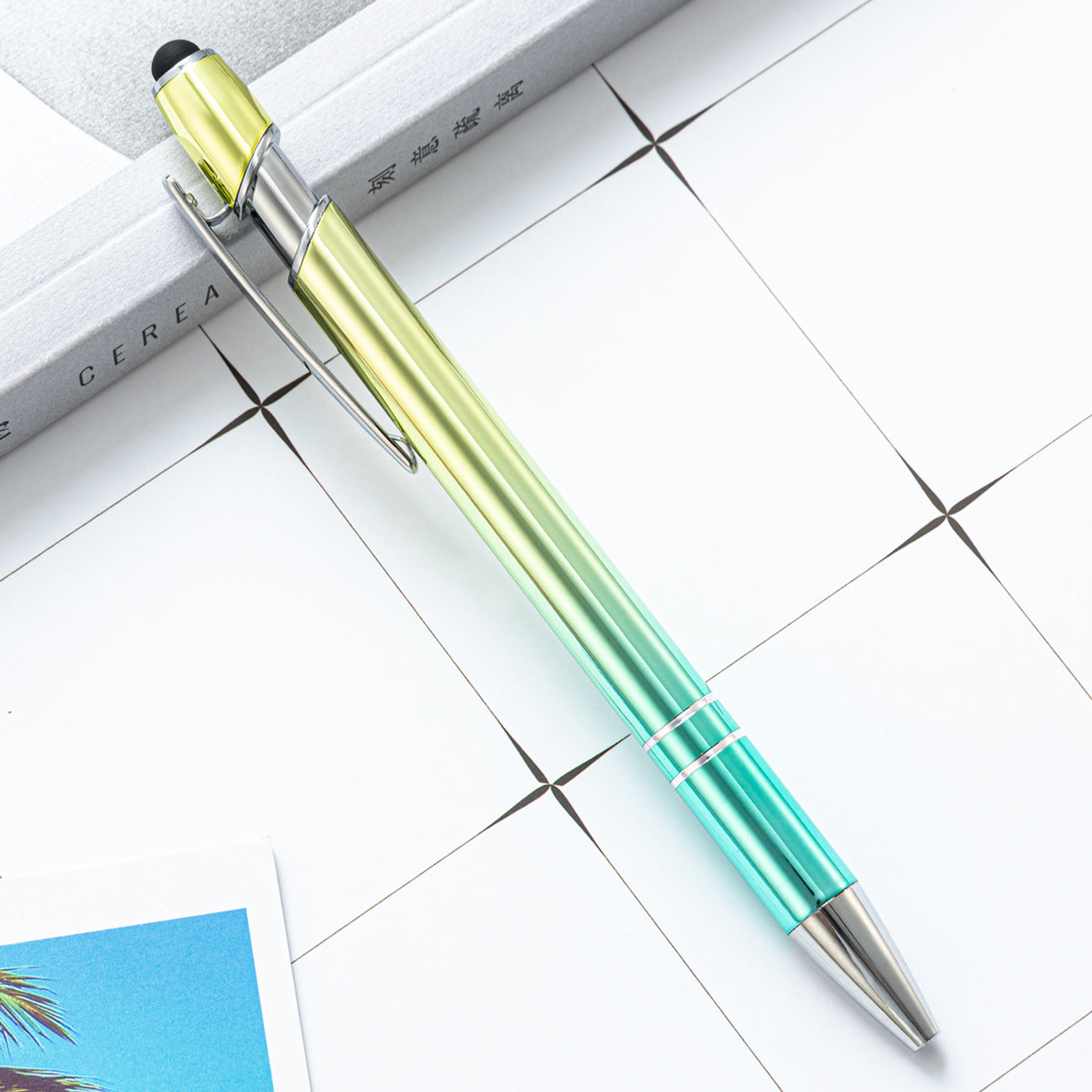 Ballpoint Pen Metal Touch Screen Gradient Color Push Gel Pen HongD004