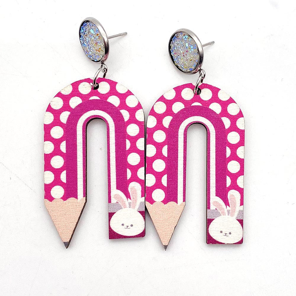 Alloy U-shaped pencil earrings MIC-ChenY006