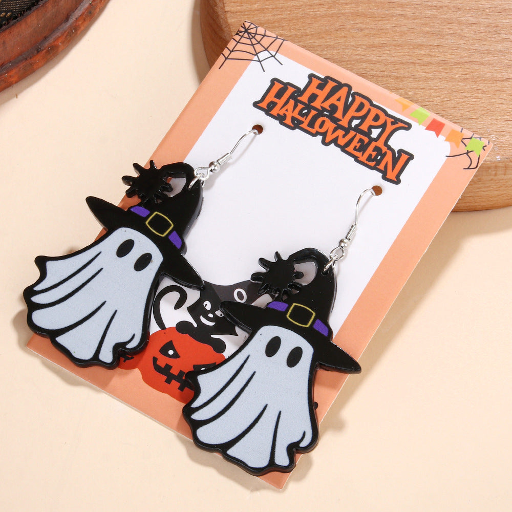 Acrylic Pumpkin Candy Little Devil Earrings (Minimo de compra 5) MYA-ManT038