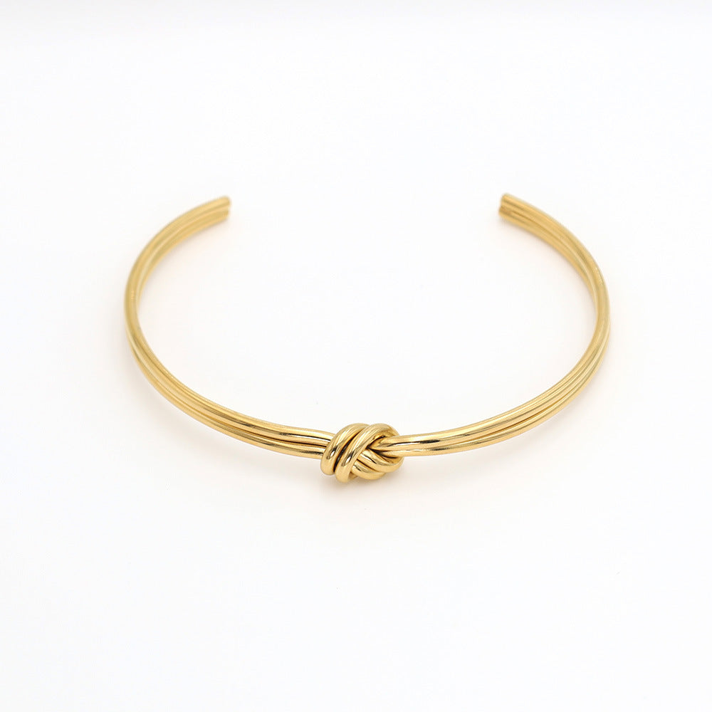 Stainless steel gold-plated double-layer knotted bracelet MYA-XuanJ023