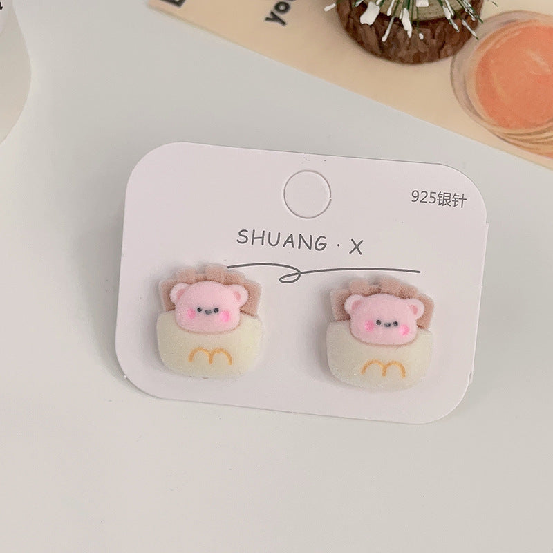 Acrylic flocked cute earrings (Minimo de Compra 2) MYA-ShuangX032