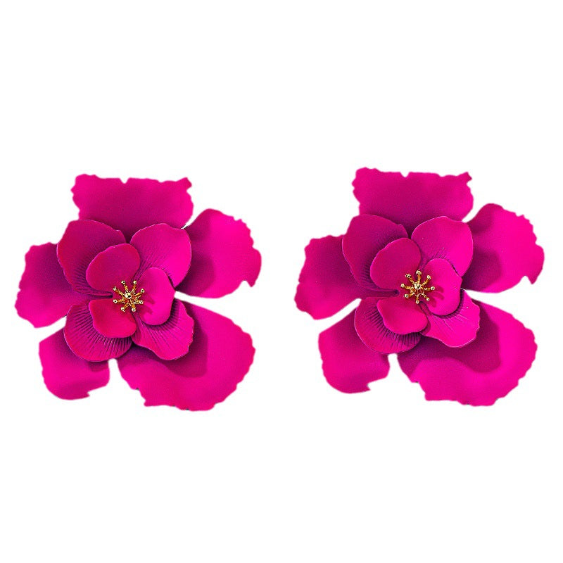 Acrylic spray painted flower earrings MIC-AYN019