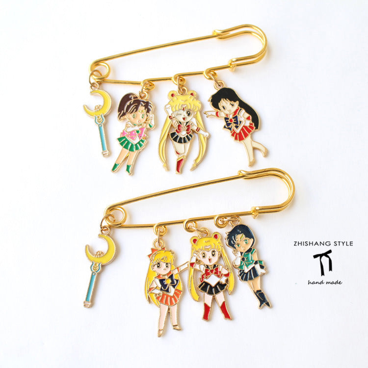 Alloy beautiful girl warrior brooch (Minimo de Compra 2) MIC-ShangS011