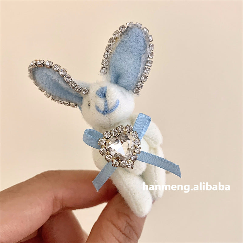 Plush colored diamond rabbit hair clip MIC-HangM003