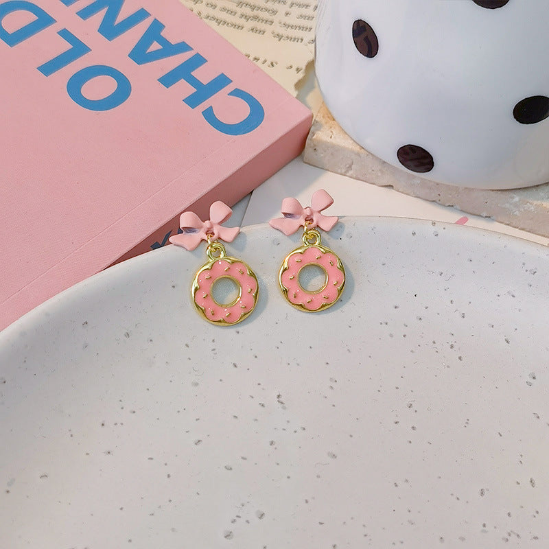 Alloy macaron pink earrings (Minimo de Compra 5) MIC-JiuY063