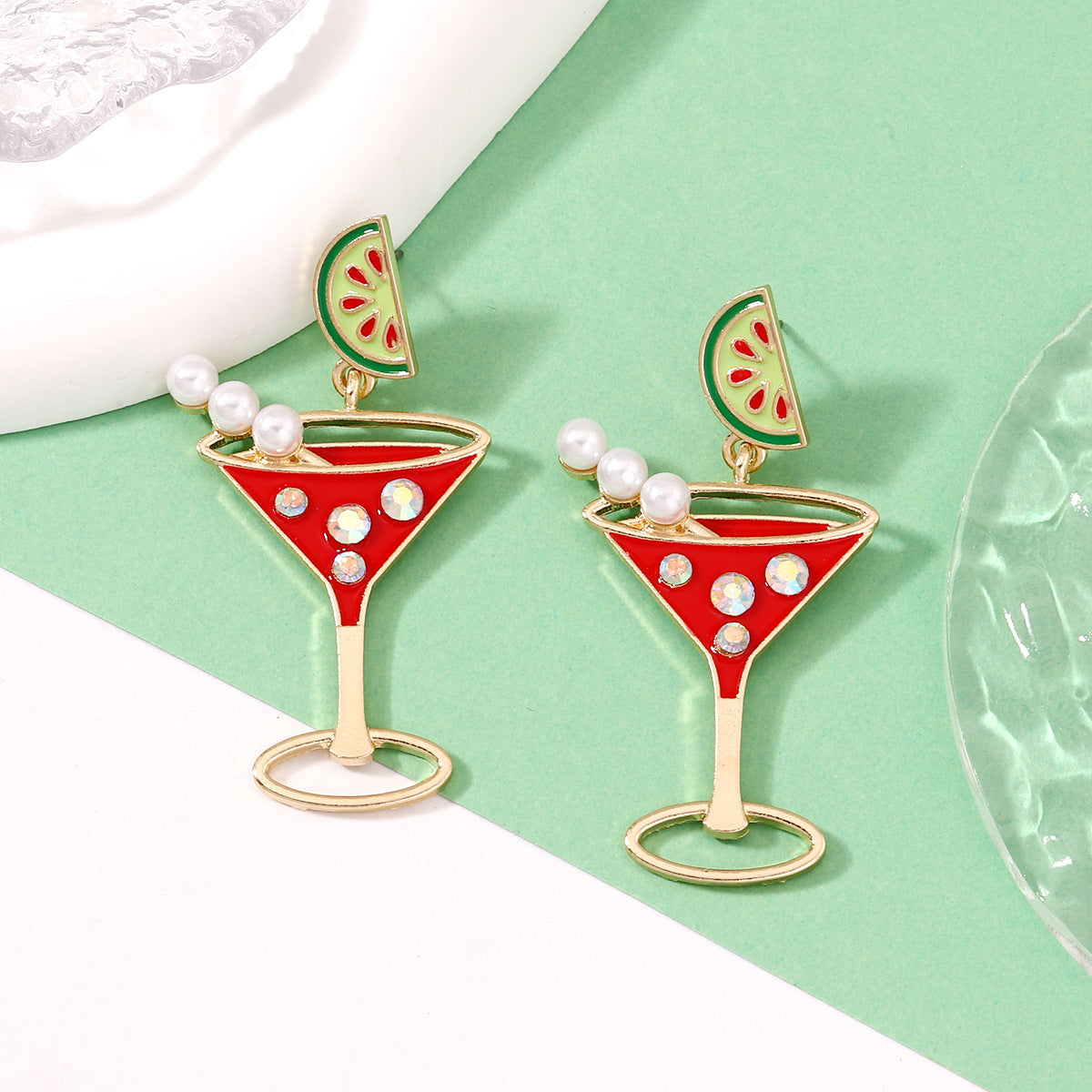 Alloy multi-color high legged cup earrings MYA-YueL016