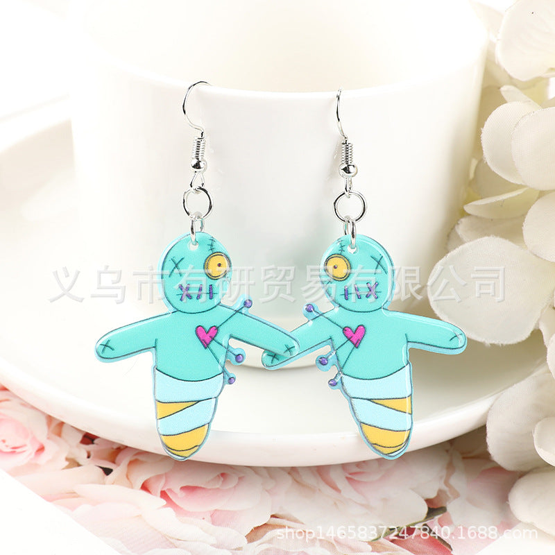 Resin skull coffin plate earrings (Minimo de Compra 2) MIC-YouY007