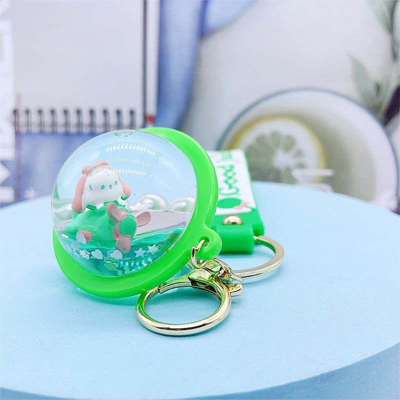 PVC cartoon floating oil keychain MYA-DMF013