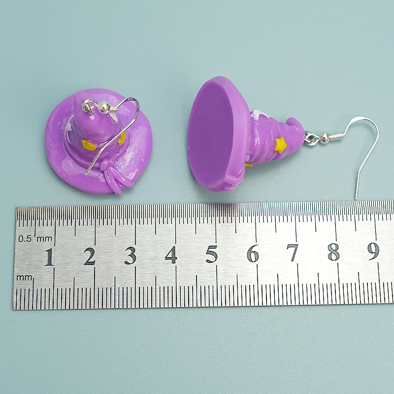 Resin Witch Hat Earrings MIC-MingC022