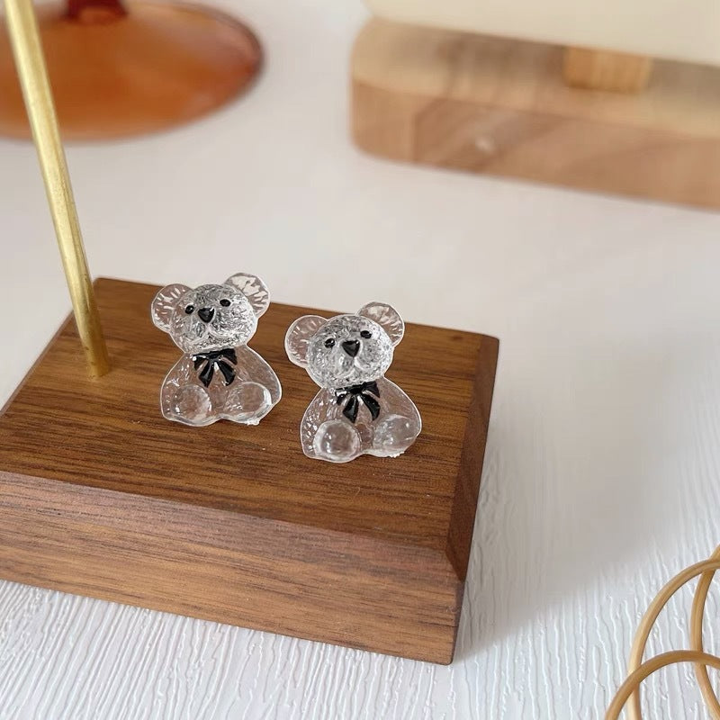 Alloy bow tie giant panda earrings MIC-KaL009