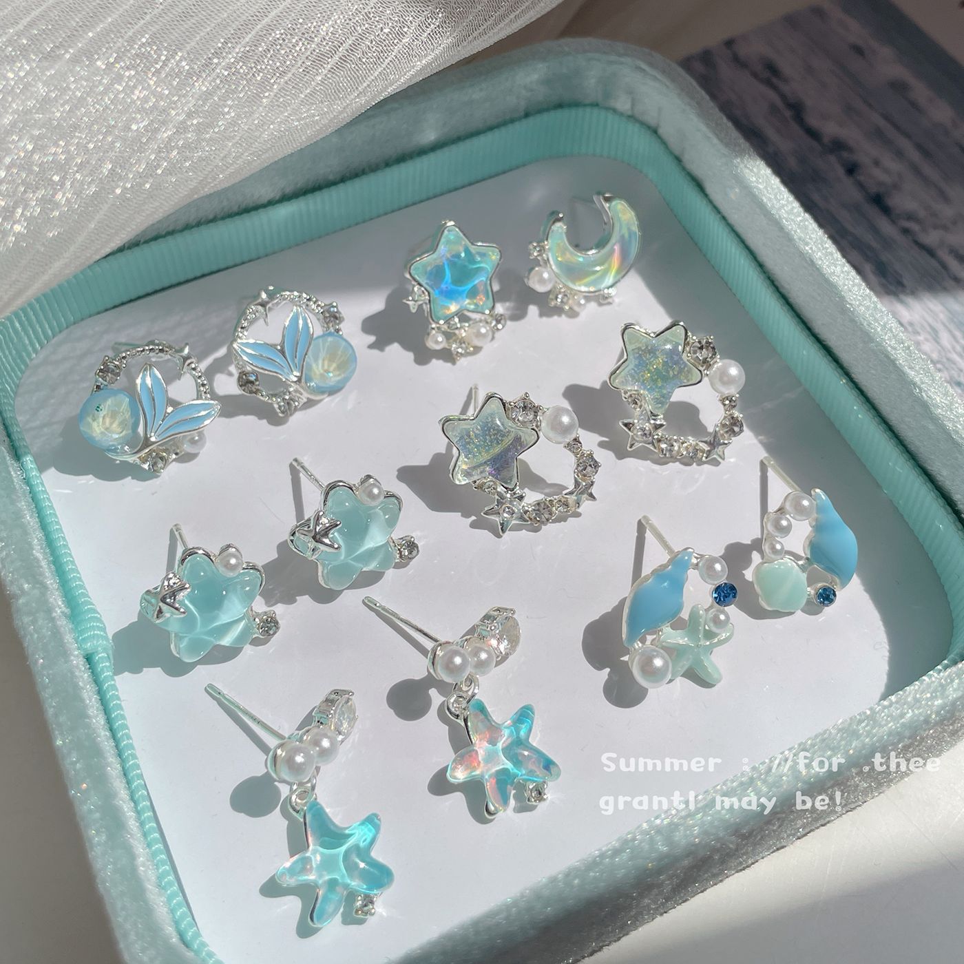 Alloy Ocean Series Blue Earrings MIC-ShuangX045