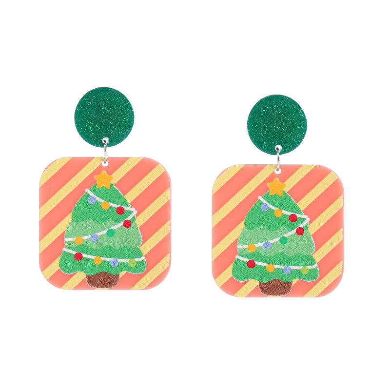 Acrylic Snowflake House Earrings (Minimo de Compra 2) MIC-ChouT032