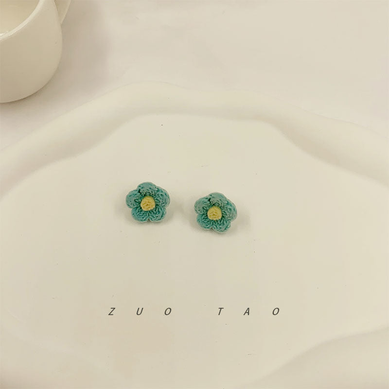 Flocking New Flower Bear Bow Earrings MIC-XingW006