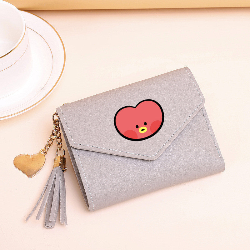 PU card bag tassel short wallet MIC-XingY016