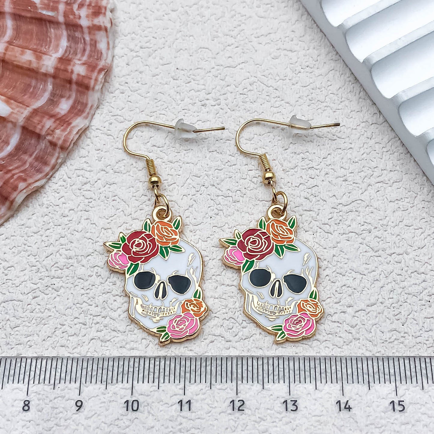 Alloy Halloween skull flower earrings (Minimo de compra 5) MIC-OuL014