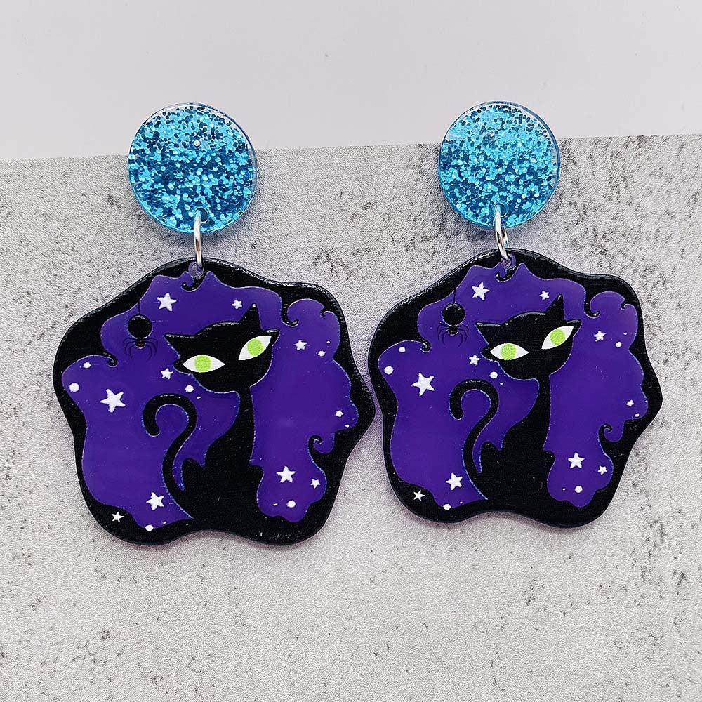 Acrylic Halloween Pumpkin Ghost Earrings (Minimo de Compra 2) MIC-ChenY011