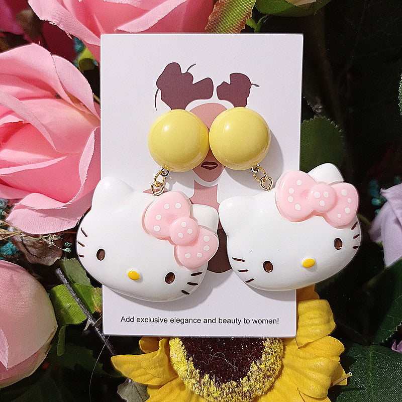 Resin Soft Cute K Cat Earrings MIC-BXX008