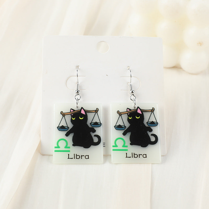 Acrylic constellation luminous cat earrings (Minimo de Compra 2) MYA-YueZ002