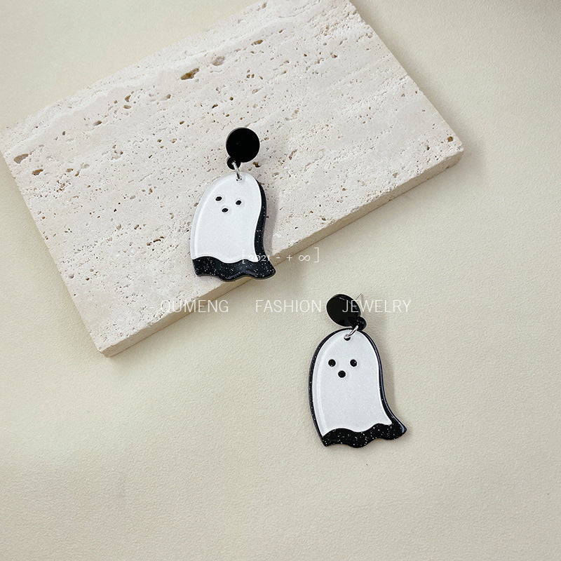 Acrylic Halloween Ghost Earrings (Minimo de Compra 3) MIC-OuG059