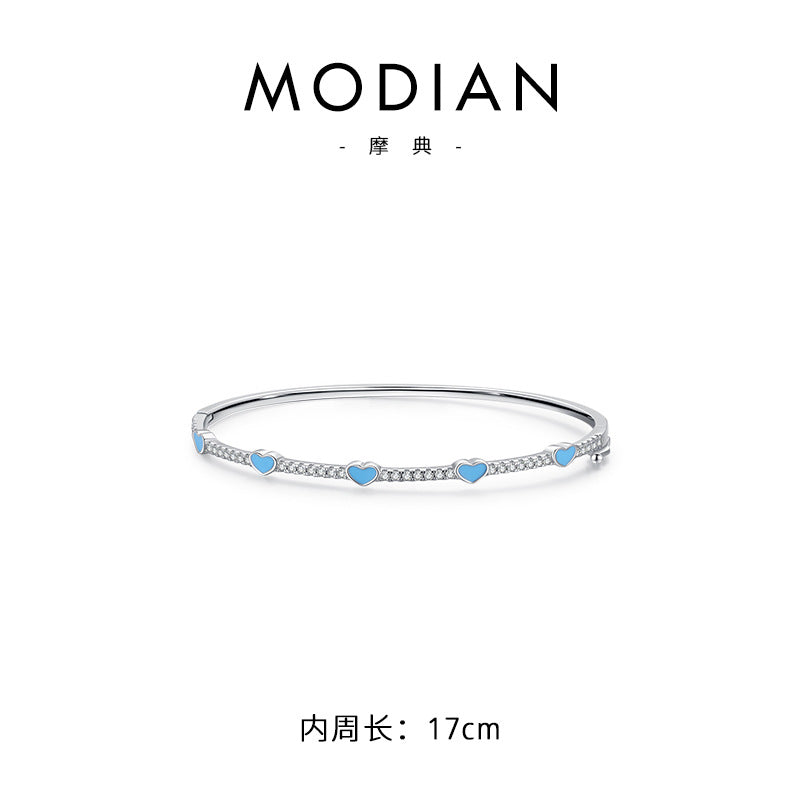 S925 Silver Heart Diamond Bracelet MIC-MoD002