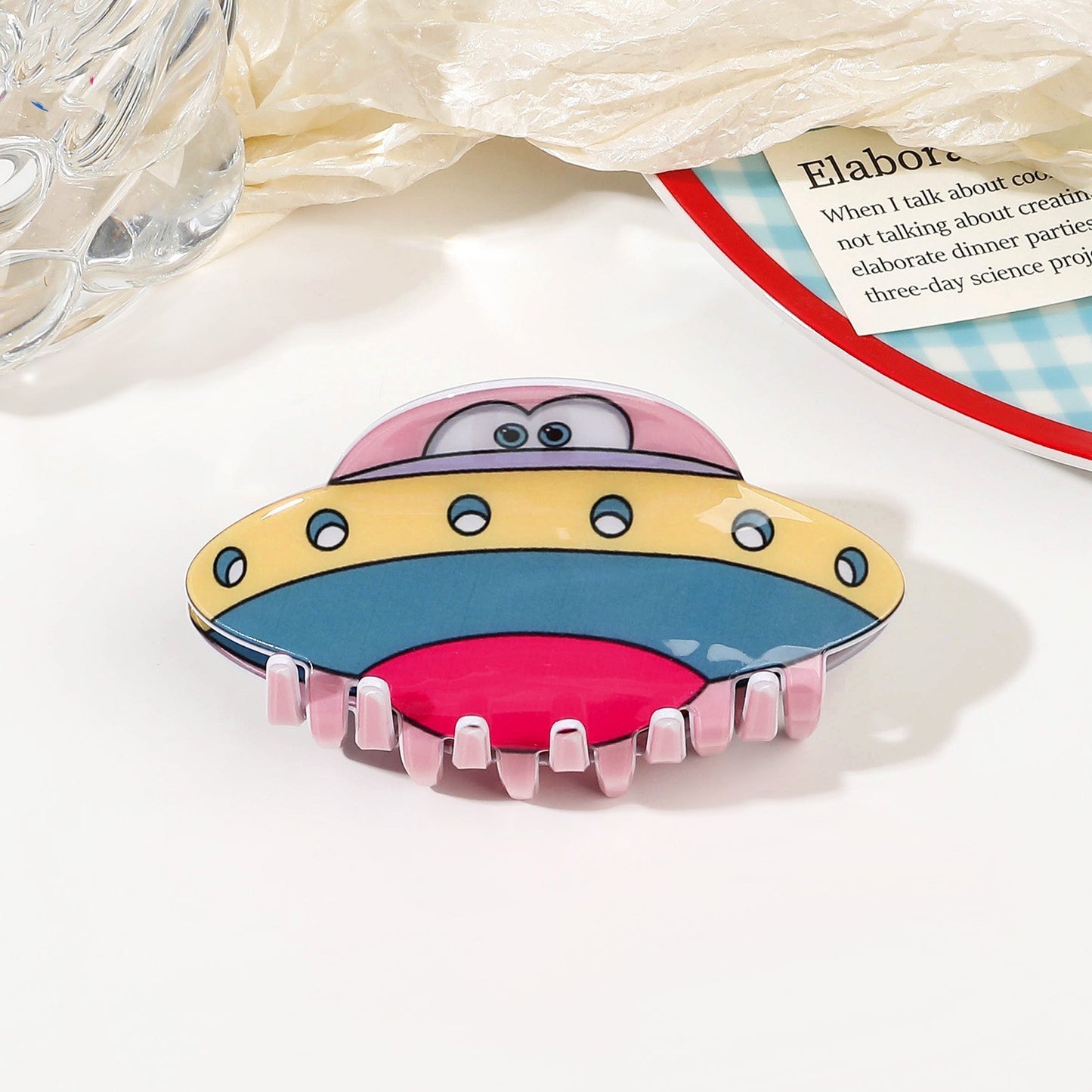 Plastic alien spacecraft acetate hair clip MYA-YHJ003