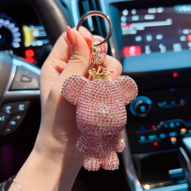 Diamond cartoon big bear keychain  （Minimo de compra 2） MYA-LianX012