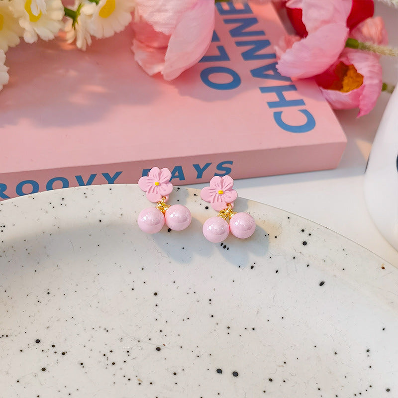 Alloy macaron pink earrings (Minimo de Compra 5) MIC-JiuY062