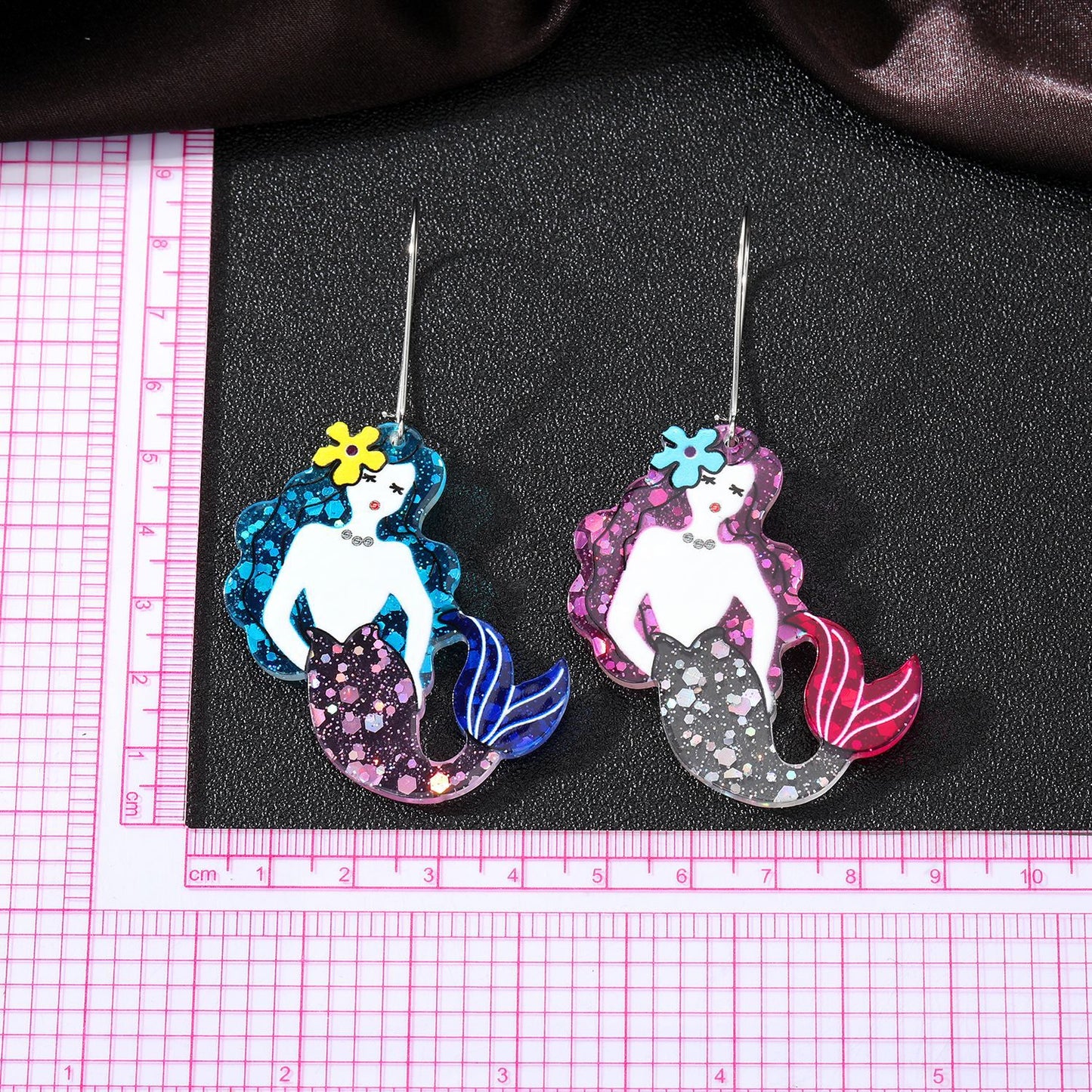 Acrylic Mermaid Princess Earrings (Minimo de Compra 3) MIC-JueJ001