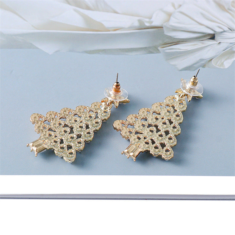 Alloy cartoon Christmas tree tassel earrings MIC-ChuY011