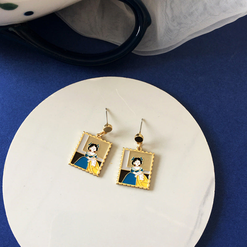 Alloy retro oil painting style earrings (Minimo de Compra 2) MIC-BLD043