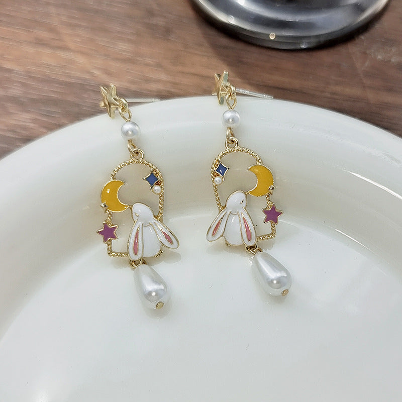 Alloy hollow pearl earrings MYA-BLD104