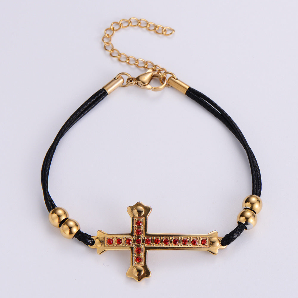 Stainless Steel Cross Bracelet Minimo de compra 3  MIC-AML006