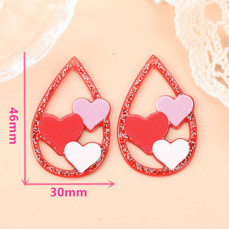 Acrylic Water Drop Love Earrings (Minimo de Compra 2) MIC-YueZ005