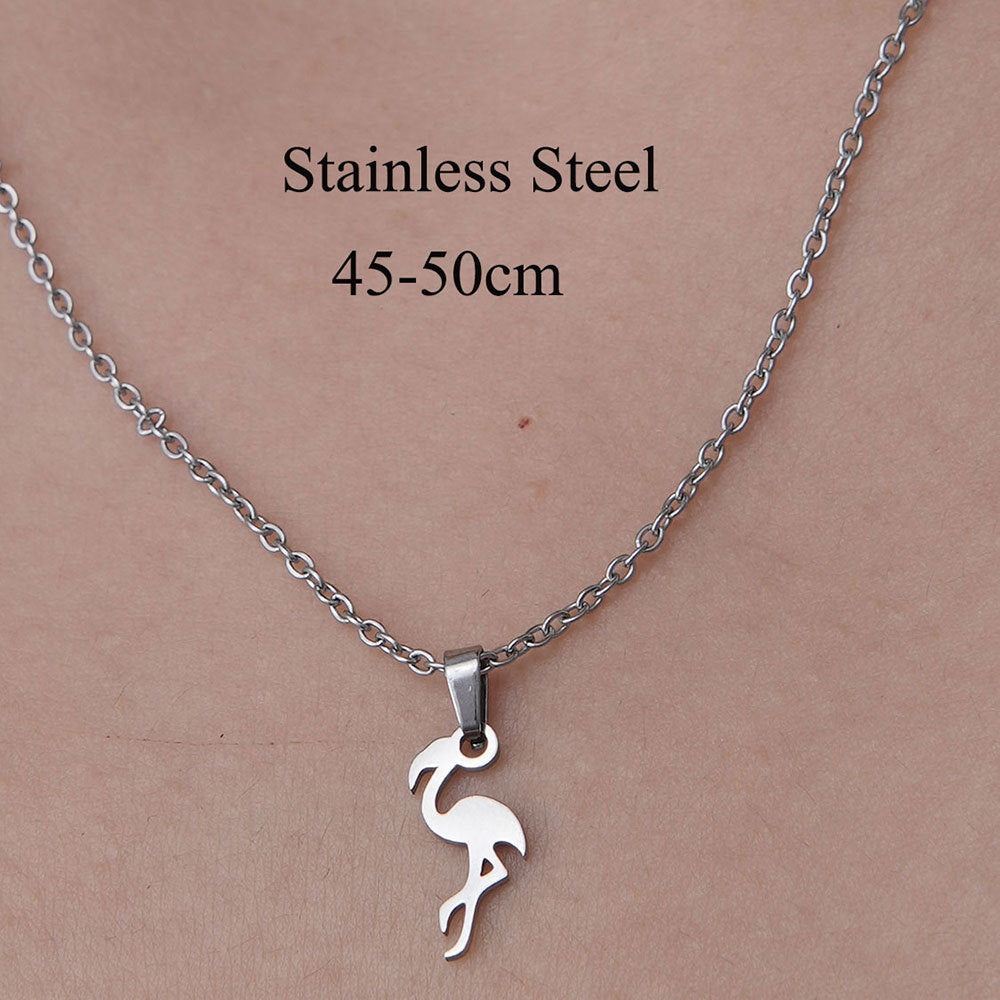 Alloy Love Cat Flamingo Necklace (Minimo de Compra 10) MIC-QiZ004