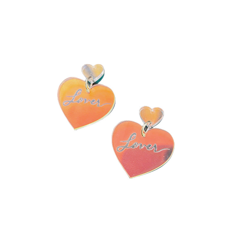 Acrylic Colorful Love Earrings MYA-XueP088