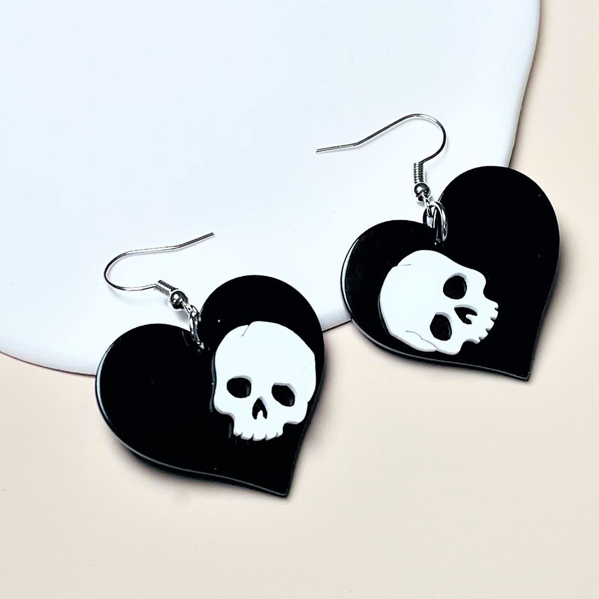 Acrylic Love Skull Head Earrings MIC-ChiC022