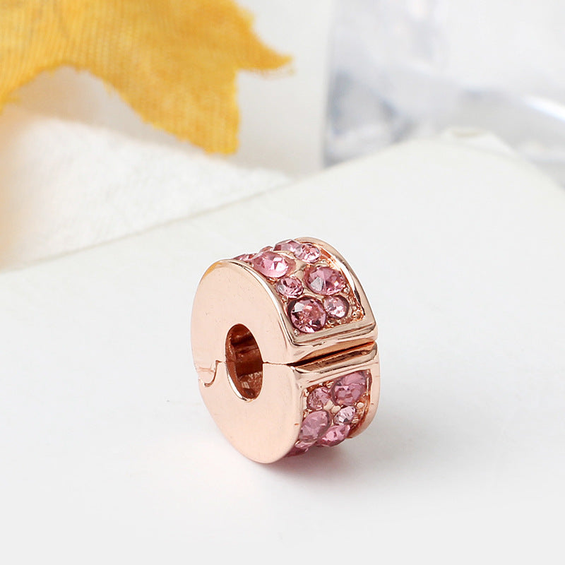 DIY Rose Gold Diamond Heart Alloy Bracelet Holder Clip JiaR008