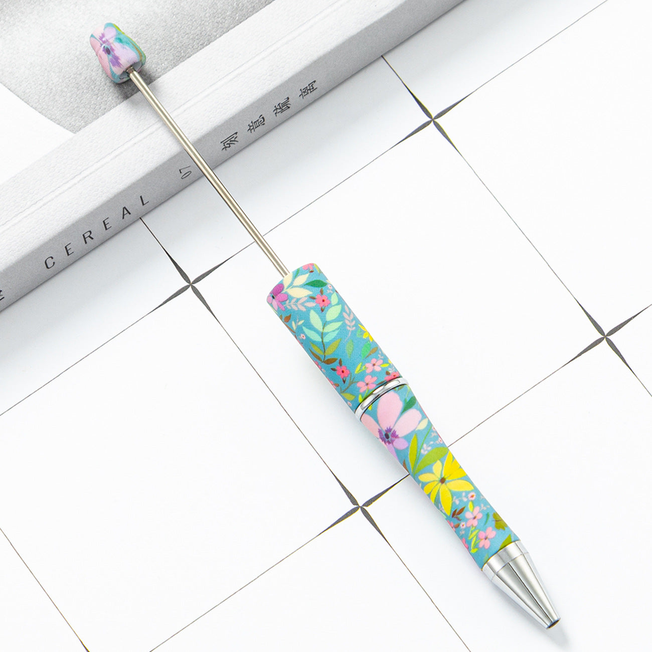 DIY Leopard Floral Cow Plastic Bead Pen HuaH002