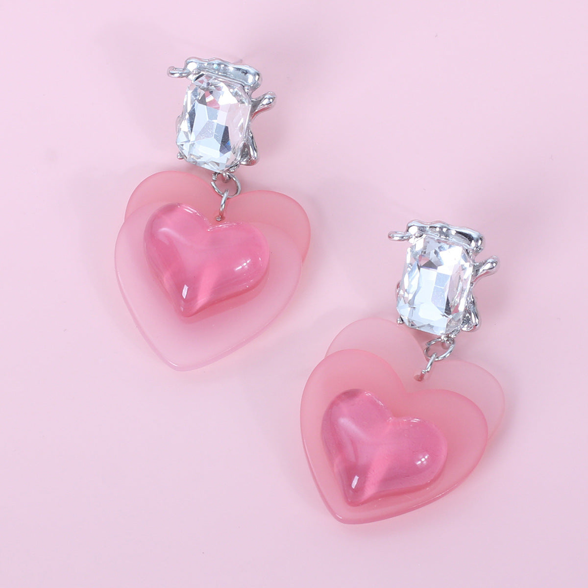 Alloy Pink Love Earrings (Minimo de compra 5) MIC-YiRan003